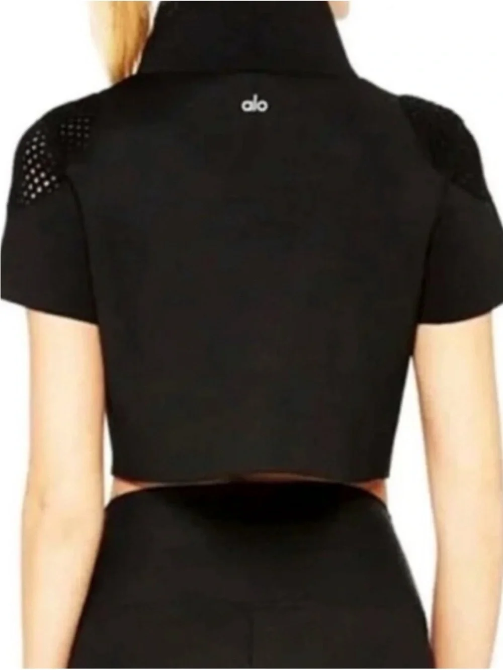 Alo Cropped Scuba and Mesh Top
